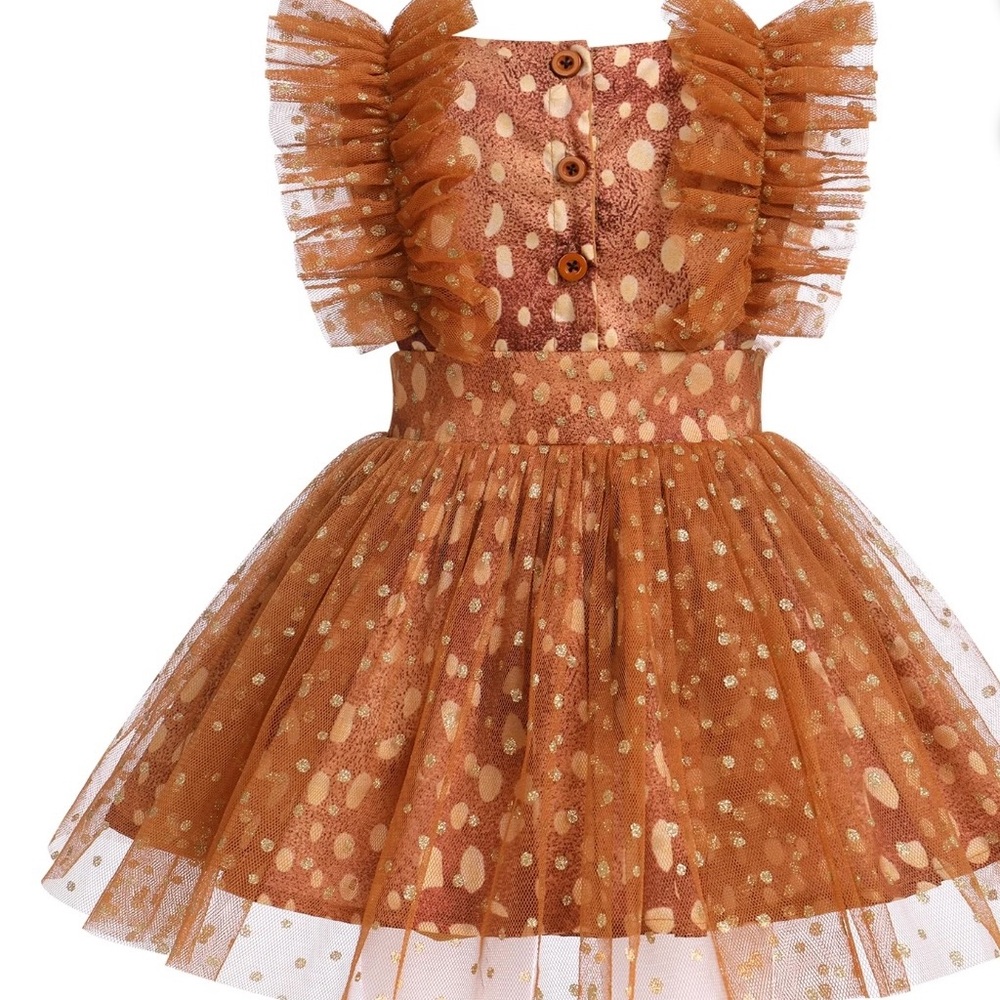 Adorable Brown Ruffled Dress - Picture 6 of 8